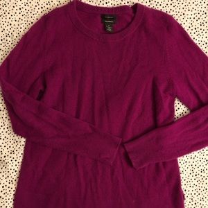 100% cashmere long sleeve sweatshirt